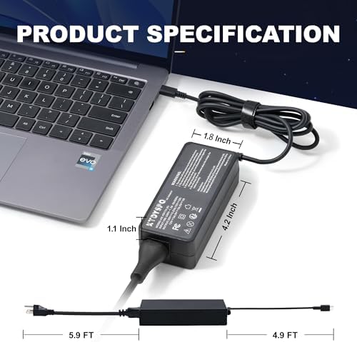 Universal 65 W USB-C Laptop Charger for Lenovo – Ultra-Fast Power Adapter Compatible with Think Pad, Yoga, and Chromebook Models – Lightweight, Compact Design with Advanced Safety Features for Secure Charging on the Go – High Compatibility and Rapid Delivery for Professionals in Motion