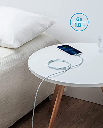 Anker 6 ft Durable Double-Braided Nylon Lightning Cable – Apple MFi Certified for Fast Charging and Data Transfer with i Phone and i Pad Compatibility – Premium Quality Accessory for Reliable Performance (Black)