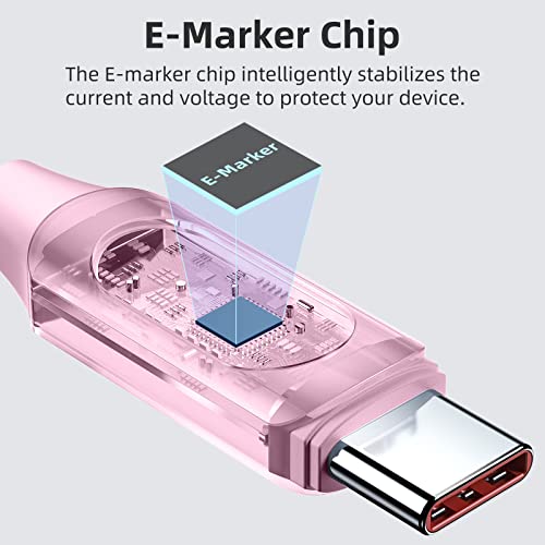 Ultra-Fast 100 W USB C to USB C Cable 2-Pack – 6.6 FT Silicone Charging Cables with LED Display for Samsung Galaxy Z Flip5, Fold5, Flip4, Fold4 – High-Speed 5 A Power Delivery, Enhanced Durability, and Compatibility for All Your Devices