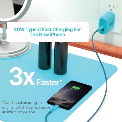 BLACK+DECKER 38 W Dual-Port Fast Charging Wall Adapter – Compact USB-C & Type C Quick Charge Power Supply with Qualcomm QC 3.0 – Perfect for Home, Office & Travel – Versatile PD Charger for Smartphones, Tablets & More