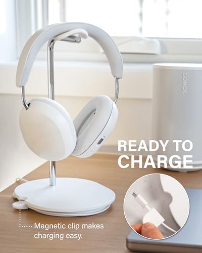 Sanus Sonos Ace Premium Headphone Stand – Stylish Silicone Cradle with Innovative Cable Management & Magnetic Charging Clip – Effortless Assembly for Over-Ear Headphone Protection – Sleek Black Design Enhancing Your Audio Space & Compatible with Multiple Models