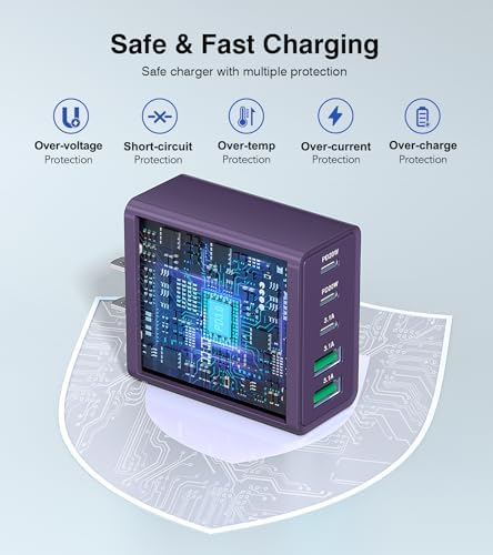 Efficient 50 W Dual USB-C Wall Charger Duo – Rapid Multi-Device Power Adapter for i Phone 16/15/14/13/12, i Pads, and Android Smartphones – Compact Fast Charging Solution for On-the-Go Professionals