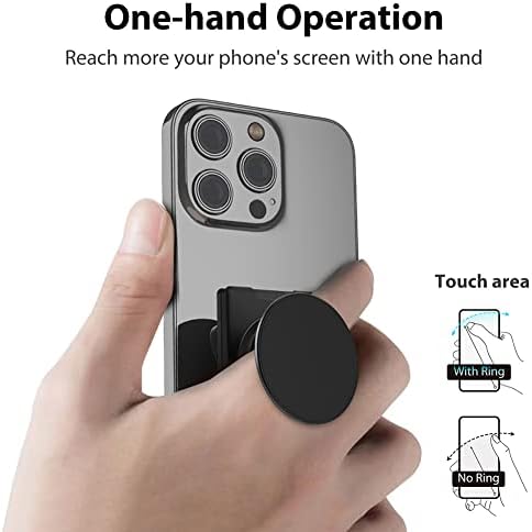 Revolutionize Your Mobile Experience with Monidea 360° Rotating Phone Grip Holder – Wireless Charging Compatible Detachable Ring Kickstand for Secure One-Handed Use, Ideal for i Phone and Samsung – Stylish Black Design for Effortless Navigation and Hands-Free Viewing