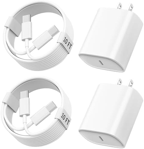 Elevate Your Charging Efficiency with the i.Phone 15 & 16 Pro Max 3 FT USB-C to C Fast Charge Cable and PD 20 W Power Adapter – Perfect for i.Phone 15/16 Series and i.Pad Pro/Air, Stylish White Design for Unmatched Durability and Performance