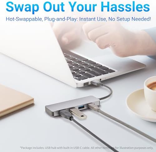 Elevate Your Connectivity with the Amazon Basics USB 3.2/3.1 Gen 2 Hub Dock – Lightning-Fast 10 Gbps Data Transfer for Windows & Mac, Featuring 1 USB-C and 3 USB-A Ports in a Sleek Silver & Black Design for Ultimate Portability and Versatility