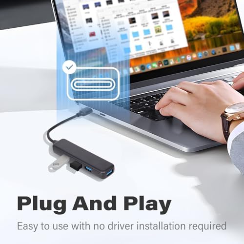 Transform Your Digital Workspace with the 4-in-1 USB C Hub – High-Speed 5 Gbps Multiport Adapter for Effortless Connectivity with PC, Laptop, i Mac, Surface & Mac Book Pro – Compact USB 3.0 Hub for Travel-Ready Professionals – Elevate Your Productivity & Streamline Data Transfer Today!