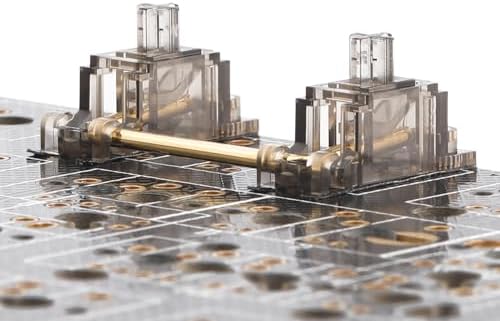 Ultimate Gold Plated PCB Stabilizers for Mechanical Keyboards – Translucent Smokey Design with Noise Reduction Films, Perfect Fit for 2 u, 6.25 u, and 7 u Spacebars – Elevate Your Typing Experience and Enhance Durability