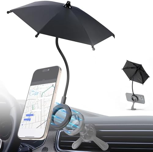 Magnetic Cell Phone Umbrella for Sun,Universal Cute Phone Sunshade Shield Cover with 360°Adjustable & Rotatable Phone Ring,Outdoor Anti-reflective Phone Sun Visor for Magsafe Cell Phone/Android/Kindle – Enhanced Compatibility and Speed