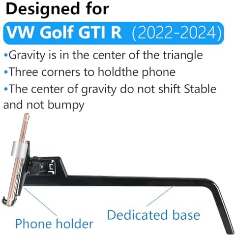 LUNQIN Premium Car Phone Holder for Volkswagen Golf GTI & Golf R (2015-2021) – Secure Smartphone Mount for Navigation & Hands-Free Calls – Effortless Installation, Adjustable Cradle for All Devices, Perfect for Charging, Enhances Driving Safety and Convenience