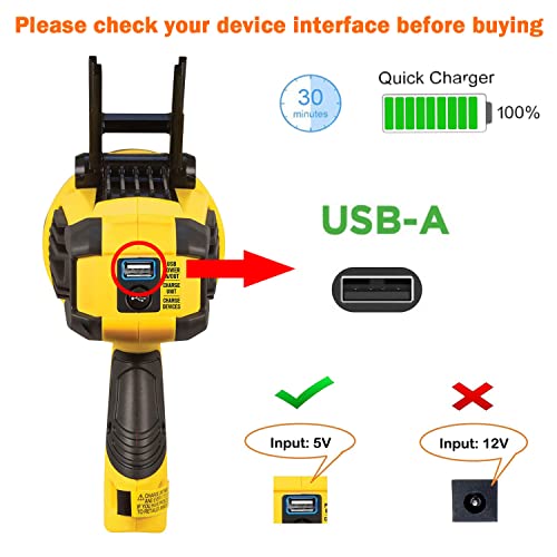 5 Ft High-Speed USB Charging Cable & Replacement Charger Adapter for Stanley Fatmax Spotlight Models – Ultimate Power Solution for SL10 LEDS, TL450, TL600, SAT3 S, SS4 LS, and Zero Trace TL1 Series – Enhanced Durability & Performance for Adventurers