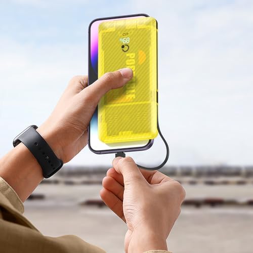 Brand Q 10000 m Ah Portable Power Bank with Built-in AC Plug – Ultra-Slim Design & Fast 20 W Charging, Includes 3 Integrated Cables for Smartphone & Tablet Compatibility – Essential Travel Charger for On-the-Go Convenience