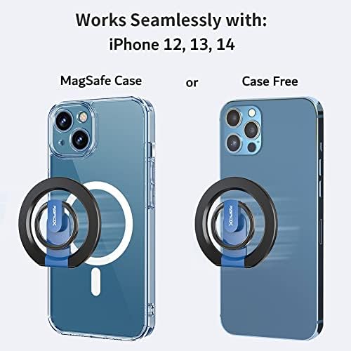 Magnetic 2-in-1 Phone Grip & Kickstand – Rapid X Snapo for i Phone 12-15 Series – Lightweight Aluminum Holder with 360° Flexibility and Enhanced Compatibility – Perfect for Hands-Free Viewing in Multiple Colors