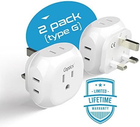 Ultimate Compact Travel Power Adapter for UK & Ireland – Dual USB & USB-C Fast Charger with 3.1 A Output – Type G Plug Converter for Seamless Global Connectivity in Hong Kong, England, Dubai, and Saudi Arabia – Safe, Efficient Design for Smart Travelers
