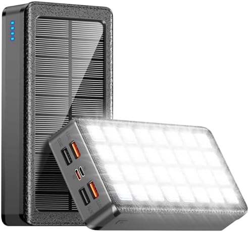 High-Capacity 66800 m Ah Solar Power Bank – Ultra-Fast QC3.0 Portable Charger with 5 USB Outputs, Dual Input Ports & Versatile 32 LED Flashlight Modes for Smartphones, Tablets & Outdoor Adventures – Ideal for Camping, Hiking & Emergency Preparedness
