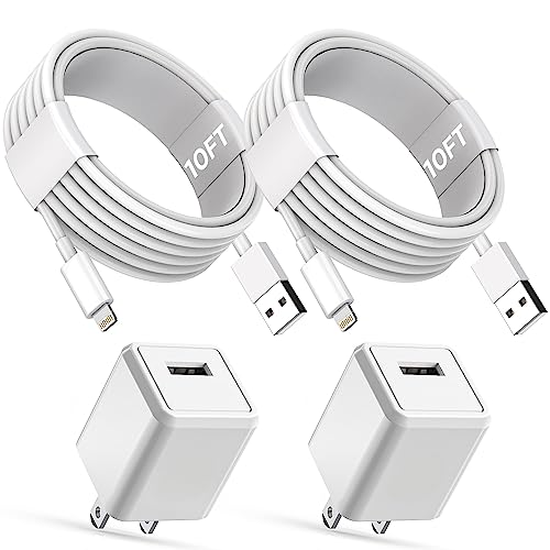 10 FT MFi Certified i Phone Charger Cable – 2 Pack USB to Lightning Fast Charging Cords for i Phone 14/13/12/11 Pro Max/SE 2022/X/XR & i Pad – Durable, Tangle-Free Design for Ultimate Charging Flexibility and Speed