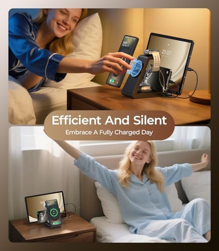 Revolutionize Your Charging Experience with the 5-in-1 Magnetic Wireless Charging Station – Fast Mag-Safe Dock for Samsung Galaxy S25, S24, S23 Ultra, Galaxy Watch Ultra Series, and Buds – Complete with 36 W Power Adapter and Dual Cables for Ultimate Device Compatibility – Effortless Magnetic Induction Charging for Phones, Tablets, and More – Multiple Protection Features for Safe, Silent Operation – Perfect Gift for Tech Lovers with 18-Month Service Guarantee