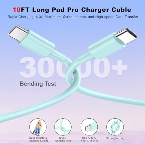 Ultimate 10 FT USB C Fast Charging Bundle for i Phone 16 Series – Dual USB C Charger Block with Long Cords for Enhanced Compatibility and Speed – Ideal for i Phone 16/16 Plus/16 Pro/16 Pro Max, i Pad, and Android Devices – Compact, Durable, and Portable Power Solution