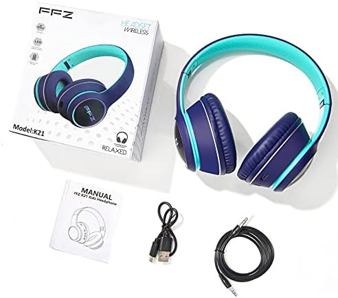 Vibrant Purple Kids Bluetooth Headphones – Safe Listening with Colorful LED Lights, Ultra-Comfort Earpads, Built-in Microphone, and Travel-Friendly Foldable Design for School & Adventure – Perfect for Online Learning and Playtime