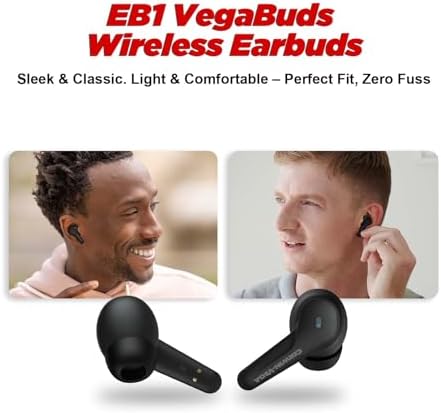 CERWIN-Vega! Eb1 Wireless Earbuds – Unleash Premium Bluetooth Sound with Advanced Noise Cancellation for Gamers, Athletes, and Active Lifestyles – Ultra-Lightweight, Sweat-Proof Design with Extended Battery Life for Continuous Audio Enjoyment