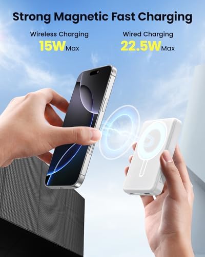 Mag Safe 12000 m Ah Magnetic Portable Charger – Fast PD 22.5 W Power Bank for i Phone 16/15/14/13/12 – Sleek Wireless Battery Pack with Universal USB-C Compatibility for Effortless On-the-Go Charging and Enhanced Device Protection