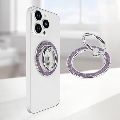 Glamorous Guppy Magnetic Phone Ring Holder – 360° Rotating Glitter Grip for i Phone 12-16 Pro Max – Stylish Mag Safe-Compatible Accessory for Enhanced One-Handed Control – Elevate Your Mobile Experience with Secure Stability and Chic Design