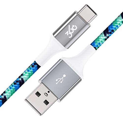 Premium 4 ft Braided USB-C to USB-A Charging Cable by 360 Electrical Habitat | Fast Charging Cord for Phones, Tablets & Laptops | Durable Tangle-Free Design in Navy | Enhanced Compatibility for Seamless Power-Up Experience