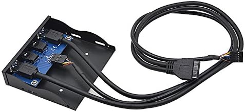 C-Zone 3.5″ Floppy Bay USB 3.0 Hub with HD Audio Interface – Speedy 5 Gbps Dual Port Adapter for Seamless PC Connectivity and Enhanced Multimedia Experience