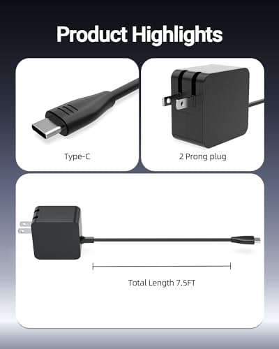 Asus Vivobook & Zenbook Compatible USB-C Charger – 65 W UL Certified Power Adapter for Enhanced Speed & Safety, Fits Multiple Models Including Vivobook 15, 17, Chromebook, Expert Book B5 – 24/7 Support & 30-Day Exchange Guarantee