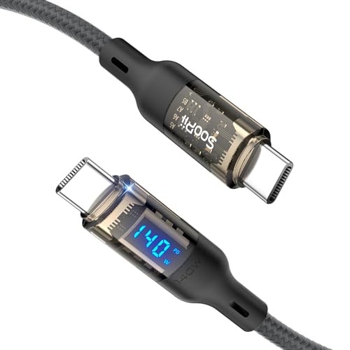 Transform Your Charging Setup with SOOPII 240 W USB C to USB C Cable – 10 ft Durable Power Cable Featuring LED Display for Fast Charging Mac Book Pro, i Phone 16/15 Pro Max, Galaxy S23 Ultra & More – High-Performance, Versatile Design for All Devices
