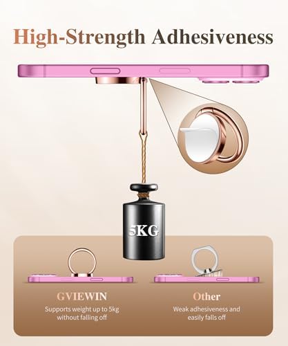 GVIEWIN Stylish Marble Phone Ring Holder with 360° Rotation for Ultimate Grip and Kickstand Functionality – Compatible with i Phone 16 Pro Max, 15 Plus, 14, 13, 12 Series & Galaxy S25/S24 Ultra – Elegant Flowing Sakura Design for Enhanced Safety and Usability