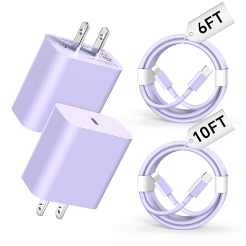 Elevate Your Charging Experience with the 4-Pack USB C Fast Charger Set – 20 W PD Wall Chargers with 6 FT & 10 FT USB C to Lightning Cables for i Phone Models 14/13/12/11/XS/XR/X/SE/8 – Sleek, Travel-Friendly Design for Rapid Power Delivery and Everyday Convenience