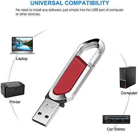 64 GB Portable Metal USB Flash Drive – Stylish Red Keychain Memory Stick for Fast External Data Storage and Seamless File Transfer – Ideal for Students and Professionals