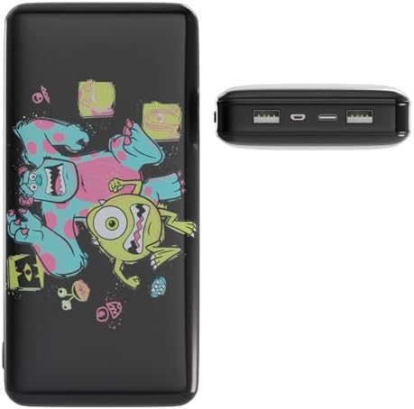 Disney/Pixar Monster, Inc 10,000 m Ah Portable Power Bank – Universal USB Charger Featuring Mike & Sully – Ideal Gift for Disney Fans, Teens, and Adults – Fast Charging, Lightweight Design for On-the-Go Power Solutions