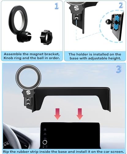 Revolutionize Your Honda Civic Driving Experience with the Premium Magnetic Phone Holder – 360-Degree Rotating Mount for 5/7-Inch Screens | Hands-Free Convenience & Enhanced Safety | Perfect Smartphone Cradle for 2016-2021 Models