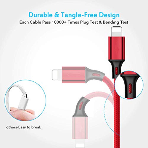 Versatile 3-in-1 Multi Charging Cable Set – 4 ft Braided USB C, Micro USB & Lightning Cable Duo (Red & Black) for Fast Charging and Data Transfer – Perfect for Smartphones, Tablets, and More – Durable, Tangle-Free Design for Maximum Convenience and Efficiency