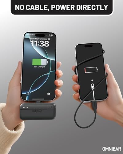 Ultra-Compact 5000 m Ah Power Bank with Integrated USB-C Connector – Sleek Mini Portable Charger for i Phone 16 Pro/15 Series, Samsung S22/S23, i Pad Pro/Air, Air Pods & More – Fast Charging Solution for On-the-Go Lifestyle