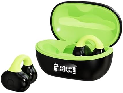 Active Noise Cancelling Open-Ear Wireless Earbuds for Sports – 20-Hour Playtime, IPX4 Sweatproof, and Secure Clip-On Design – Effortless Wireless Charging for Android, i OS, and Laptops – Enjoy Superior Sound Quality While Staying Aware of Your Surroundings