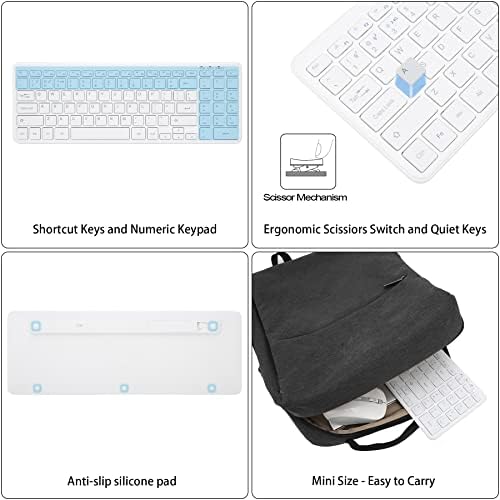 Universal Wireless Bluetooth Keyboard with Ergonomic Design, Dual USB & Bluetooth Connectivity, Number Pad & Media Hotkeys – Perfect for Windows Laptops, Tablets & More, Enhancing Productivity & Comfort