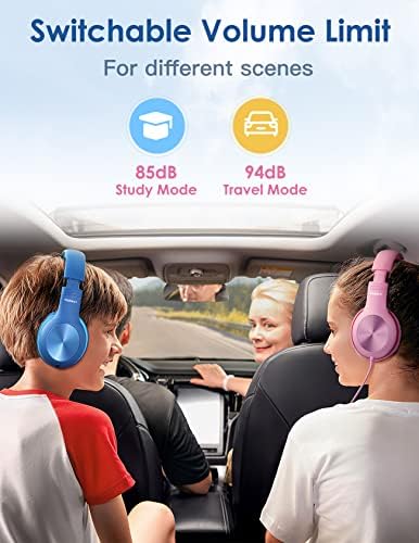 Premium Kids Over-Ear Headphones with Built-In Microphone – Safe Volume Control, Lightweight Dark Green Design for Online Learning & Travel, HD Sound Quality, Collaborative Audio Sharing Feature for Enhanced Learning Experiences
