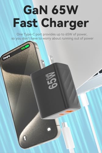 Revolutionize Your Charging Experience with the 65 W Ga N USB C Charger Block – Ultra-Fast Dual-Port Power Adapter for Mac Book Pro/Air, i Phone 16/15/14/Pro, Galaxy S23/S22, and More – Compact, Efficient, and Built for Safety