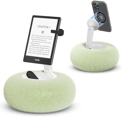 Magnetic Phone Pillow Stand, Phone Holder for Bed,Lap,Desk, Cozy Pillow Holder with Bowl and Suction Cup, Compatible with 3.5-7″ iPhone,E-Reader, Kindle, Pink – Enhanced Compatibility and Speed