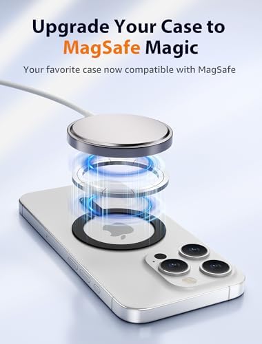 Magnetic Metal Ring for Mag Safe – 2 Pack for i Phone 16/16 Pro Max/15/14/13/12 & Galaxy S23/S22 – Enhanced Heat Dissipation & Secure Magnetic Grip – Effortless Wireless Charging Solution in Sleek Black Design for Ultimate Device Performance