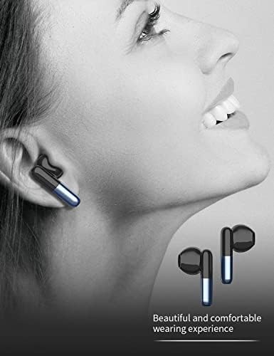 Sleek Blue Bluetooth 5.2 In-Ear Earbuds with Noise Cancelling Technology – Premium Wireless Headphones Featuring USB-C Charging Case for Superior Sound Quality & Hands-Free Communication – Perfect for Mobile Devices & Active Lifestyles