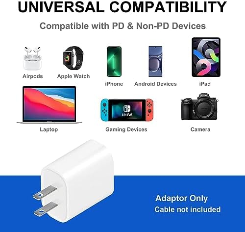 20 W Ultra-Fast USB-C Charger Block – 4-Pack Compact Travel Adapters for i Phone, i Pad, Samsung & More – Durable Design for Rapid Power Delivery & Universal Device Compatibility