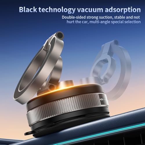 Revolutionary 360° Magnetic Car Phone Holder with 96+ LBS Suction – Premium Foldable Mount for i Phone 16/15/14/13/12 – Ultimate Stability & Versatility for Effortless Navigation and Hands-Free Communication – Best Adjustable Phone Stand for Every Vehicle