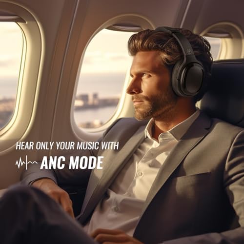 Unleash Superior Sound with Advanced Hybrid Active Noise Cancelling Over-Ear Headphones – Experience Rich Deep Bass, Effortless Bluetooth 5.2 Connectivity, and Unmatched 30-Hour Playtime in Elegant True Black Finish for Uninterrupted Listening Bliss