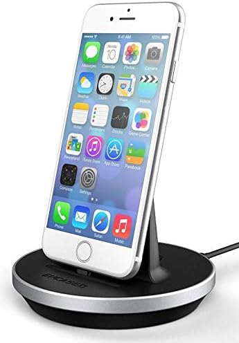 Apple MFi Certified Encased i Phone Charging Stand – Efficient Wired Lightning Dock for i Phone 7/8 Plus, X, XR, XS Max, and 11/12/13/14 Pro Max – Sleek Adjustable Design for Fast Charge and Syncing – Perfect for Home and Office Use