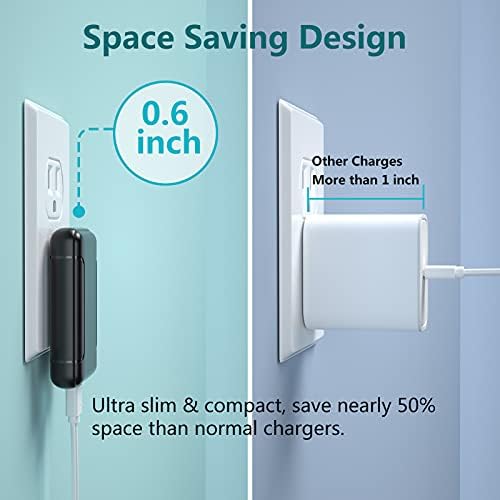 Costyle 2-Pack Slim Flat USB Wall Charger – 18 W Ga N Technology Fast Charge 3.0 Adapter with Foldable Plug for Samsung Galaxy S10, S9, i Phone 11, XS, XR, and More – Compact Design for Enhanced Portability and Universal Compatibility