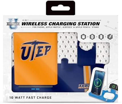 SOAR NCAA 4-in-1 Wireless Charging Docking Station: Rapid Charge Solution for i Phone, Apple Watch, Air Pods & Apple Pencil – Official NCAA Design for Ultimate Fan Experience and Device Compatibility