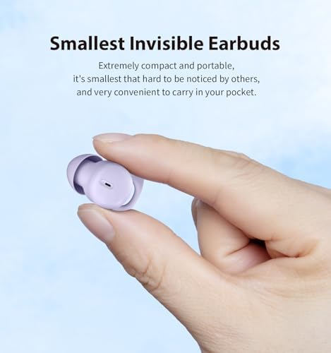 Ultimate Comfort Sleep Earbuds – Bluetooth 5.3 Wireless Noise-Canceling Headphones for Side Sleepers in Elegant Purple – Perfect for Tranquil Nights, Travel, and Mindful Meditation, Designed for Uninterrupted Relaxation and Effortless Connectivity